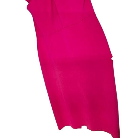 ST. JOHN Twisted Off-the-shoulder Milano Knit Midi Dress Stretchy Fall 2022‎ 18 - Picture 3 of 16